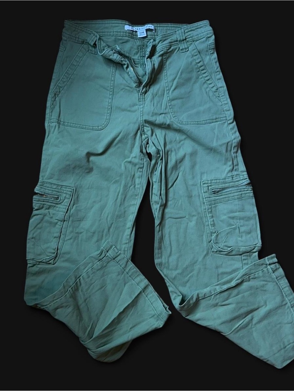 Women  Green Cargo Pants - Casual Utility Style